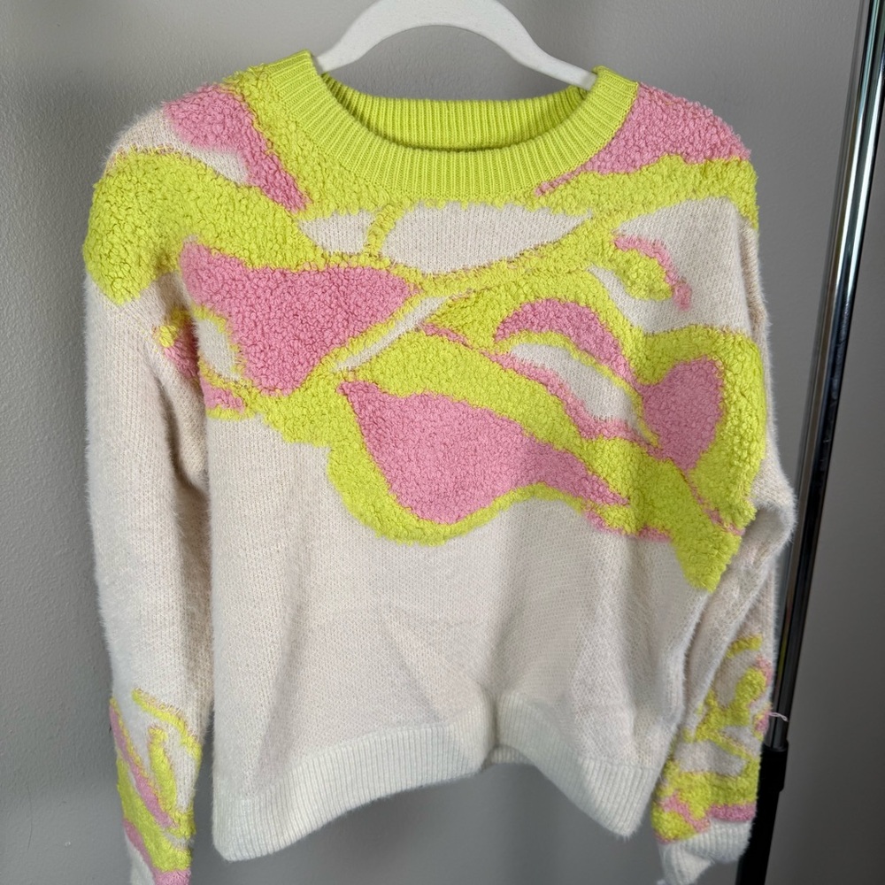 Never Worn : FRNCH Sweater with Pink and Yellow Accents
